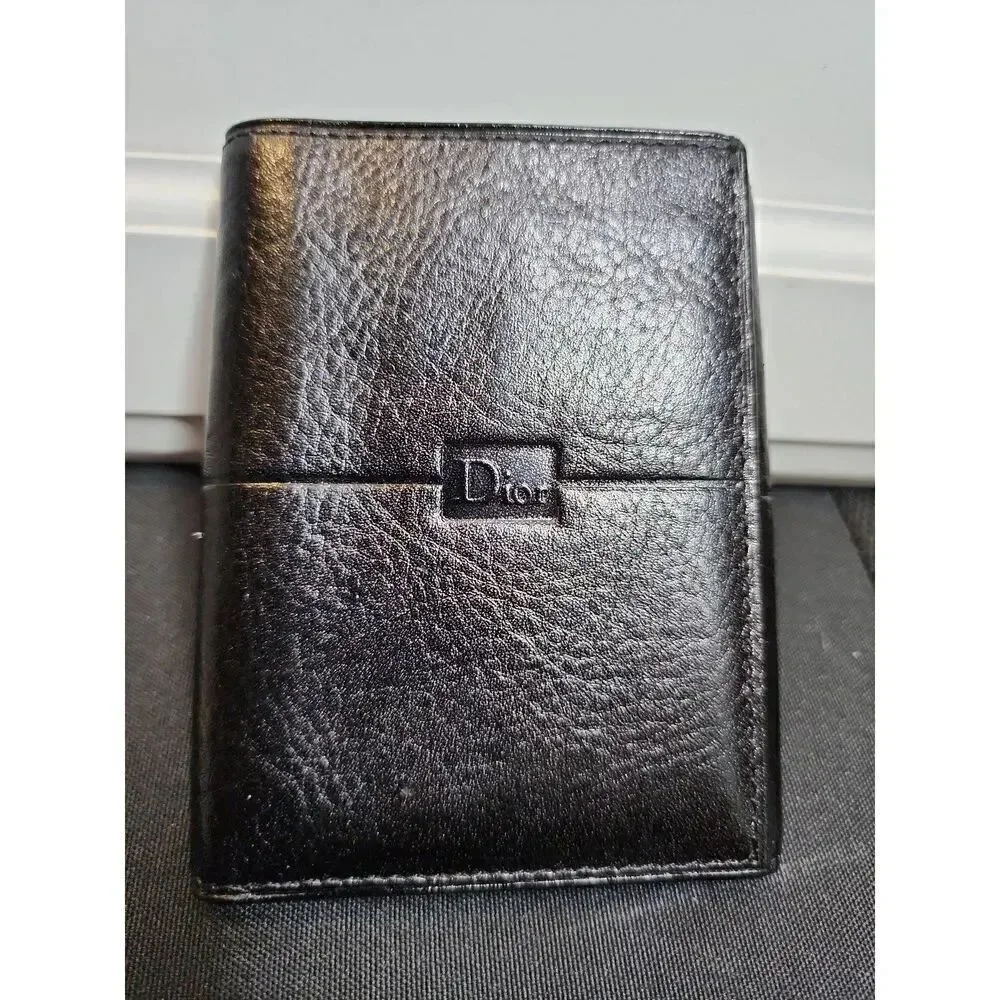 Christian Dior Vintage Black Leather Wallet